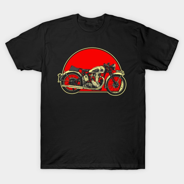 Gold Star 1938 Retro Red Circle Motorcycle T-Shirt by Skye Bahringer